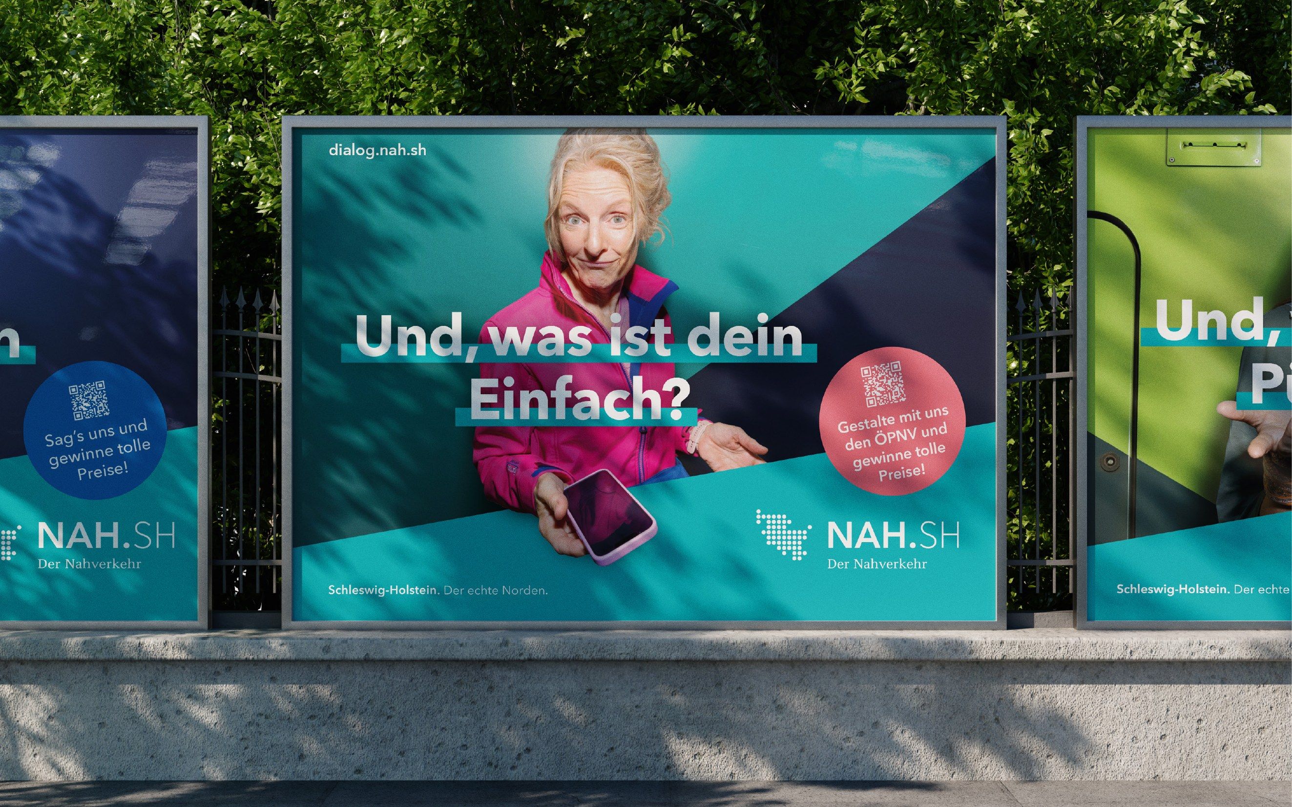 Zwei Großflächenplakate der Kampagne im Straßenraum