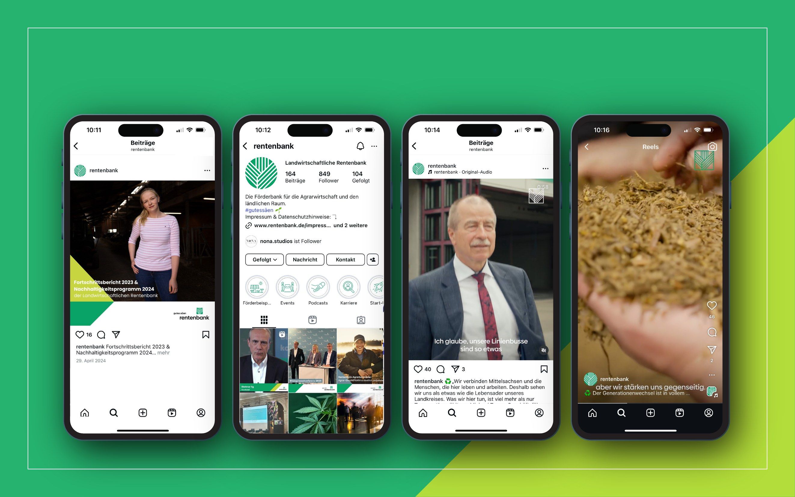 Instagram-Auftritt der Rentenbank im neuen Design